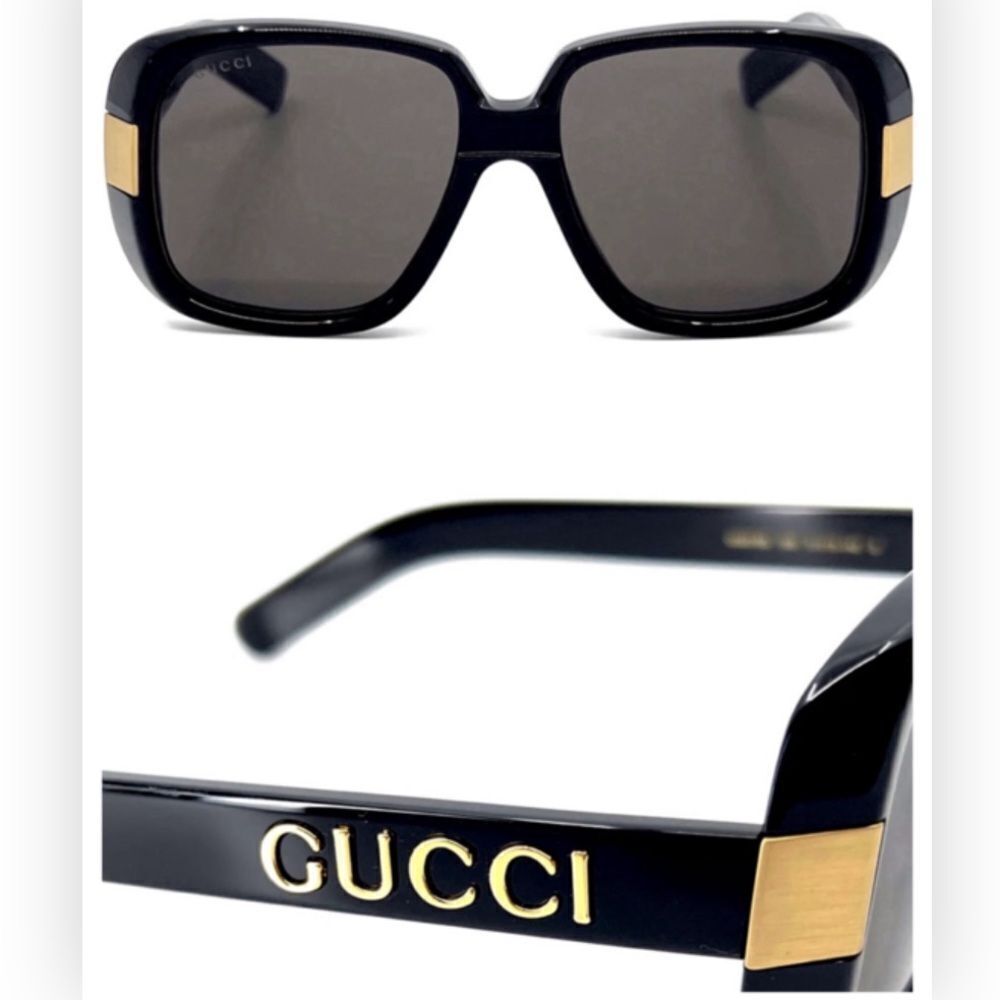 Gucci GG0318s - Pineapple Black Gold Sunglasses unisex $770 - Picture 1 of 16
